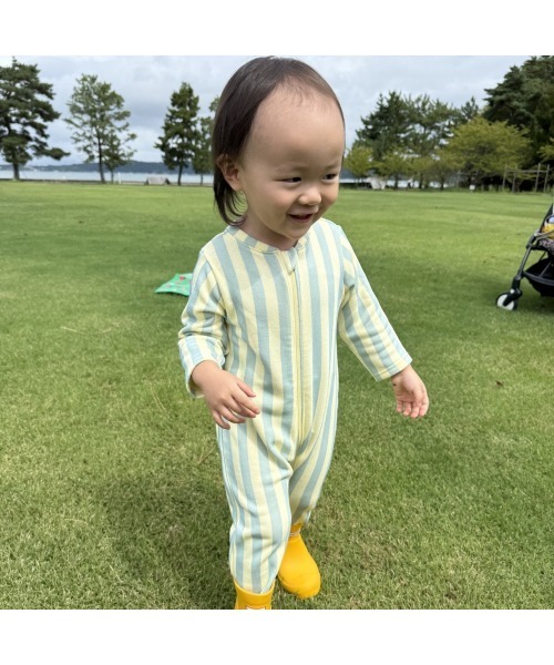 FirstCloset×mioさん】 長袖ファスナーオール 足付き 裏毛 ベビーザら