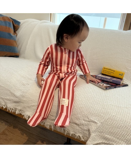 FirstCloset×mioさん】 長袖ファスナーオール 足付き 裏毛 ベビーザら