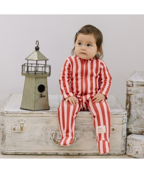 FirstCloset×mioさん】 長袖ファスナーオール 足付き 裏毛 ベビーザら