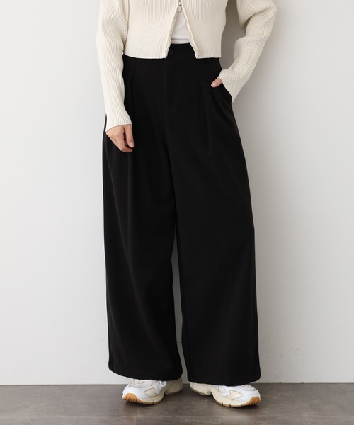 EGLANTINE（エグランティーヌ）の「EGLANTINE タックワイドパンツ（その他パンツ・レディース・チャコールグレー/ブラック/アイボリー・38）」の3枚目の写真