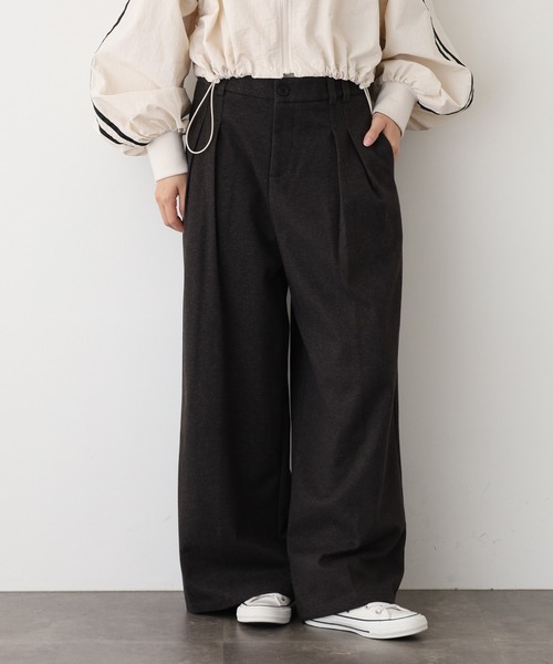 EGLANTINE（エグランティーヌ）の「EGLANTINE タックワイドパンツ（その他パンツ・レディース・チャコールグレー/ブラック/アイボリー・38）」の13枚目の写真