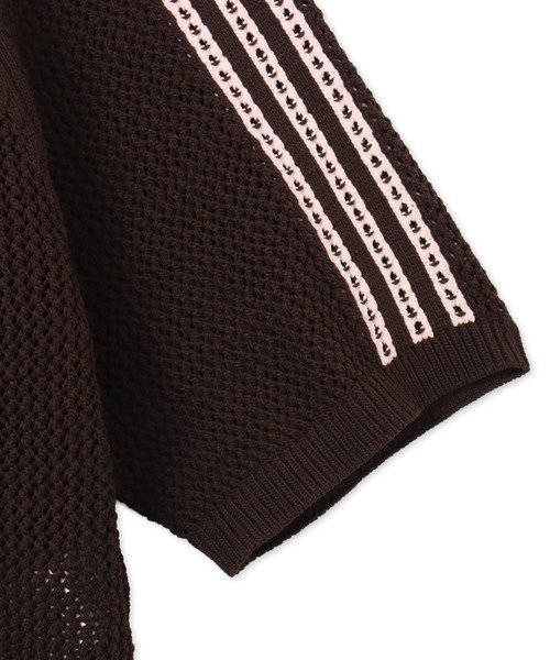 adidas（アディダス）の「adidas KNITTED CROCHET POLO / アディダス ニット クロッシュ ポロ（ニット/セーター・レディース・ブラウン・L/M/S）」の4枚目の写真