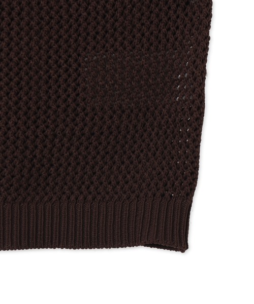 adidas（アディダス）の「adidas KNITTED CROCHET POLO / アディダス ニット クロッシュ ポロ（ニット/セーター・レディース・ブラウン・L/M/S）」の5枚目の写真