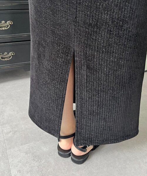 prose verse（プロズヴェール）の「ラメコーデュロイナロースカート（スカート・レディース・ブラック/ライトベージュ・PM/LARGE/MEDIUM/PL）」の9枚目の写真