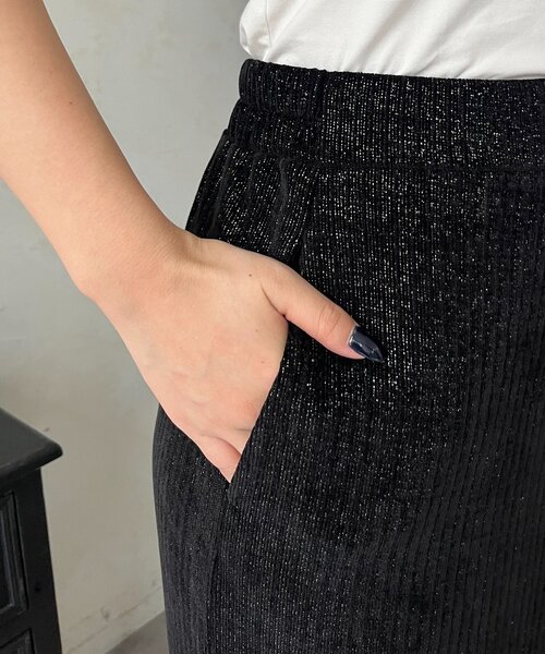 prose verse（プロズヴェール）の「ラメコーデュロイナロースカート（スカート・レディース・ブラック/ライトベージュ・PM/LARGE/MEDIUM/PL）」の11枚目の写真