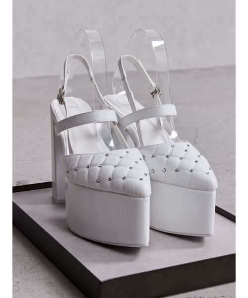 GYDA（ジェイダ）の「bijou quiltingパンプス（パンプス・レディース・ブラック/オフホワイト・SMALL/MEDIUM/LARGE）」の3枚目の写真