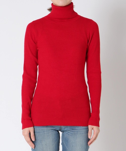 Three Four Time（ｽﾘｰﾌｫｰﾀｲﾑ）の「カラーリブタートルネックプルオーバー（ニット/セーター・レディース・オフホワイト/ブルー/ブラック/レッド・FREE）」の14枚目の写真