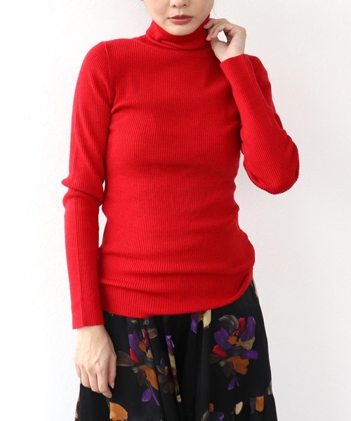 Three Four Time（ｽﾘｰﾌｫｰﾀｲﾑ）の「カラーリブタートルネックプルオーバー（ニット/セーター・レディース・オフホワイト/ブルー/ブラック/レッド・FREE）」の19枚目の写真