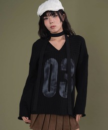 DISPARK/Vネックナンバービッグニット