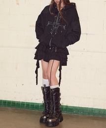 NOT KNOWING（ノットノーイング）の「【NOT KNOWING】3 Tiered Lace-Up Ruffle Skirt / 【ノットノーイング】３ティアードレースアップラッフルスカート（スカート）」
