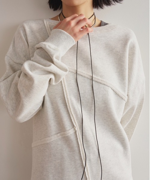 AIC.(エーアイシー)の「アウトリンキングスウェットトップス/セットアップ可能(スウェット・レディース・ライトグレー/グレー・FREE)」の2枚目の写真