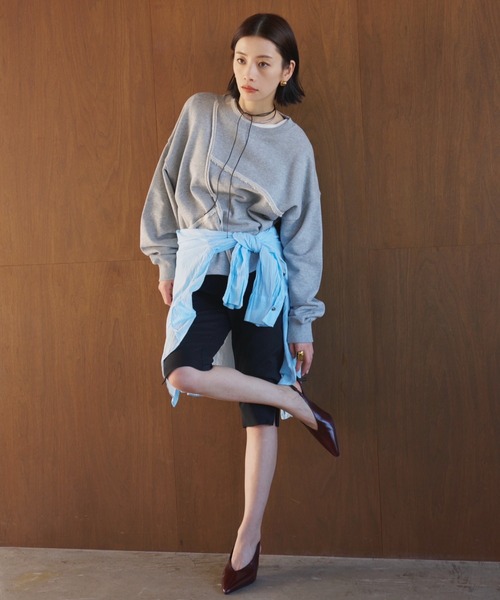 AIC.(エーアイシー)の「アウトリンキングスウェットトップス/セットアップ可能(スウェット・レディース・ライトグレー/グレー・FREE)」の9枚目の写真