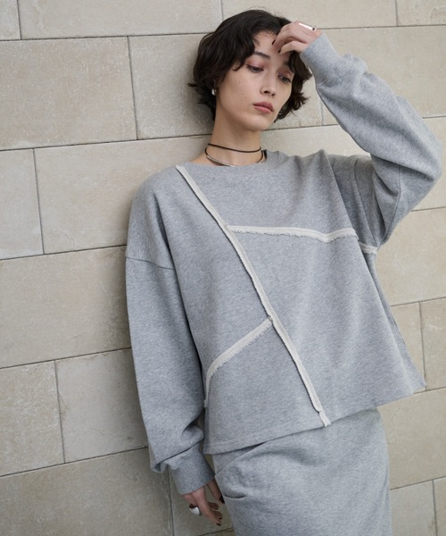 AIC.(エーアイシー)の「アウトリンキングスウェットトップス/セットアップ可能(スウェット・レディース・ライトグレー/グレー・FREE)」の14枚目の写真