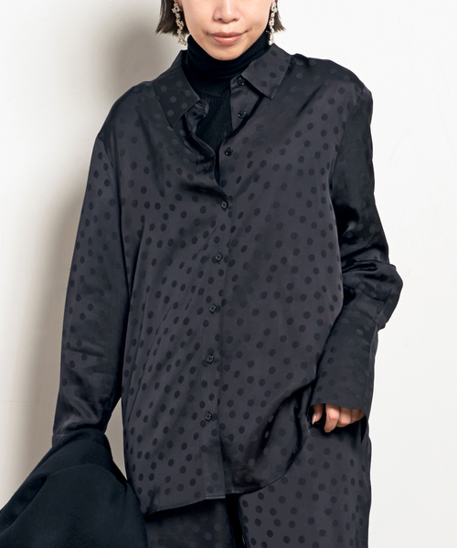 Anine Bing(アニー ビング)の「【ANINE BING/アニン ビン】DOT SHIRT(シャツ/ブラウス・レディース・ブラック・FREE)」の1枚目の写真