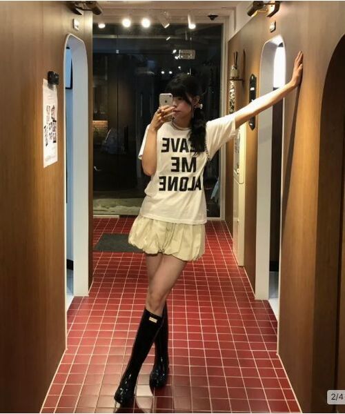 LADY VOLUME(レディーボリューム)の「リブミアロンTシャツ (ホワイト)(Tシャツ/カットソー・レディース・その他・FREE)」の4枚目の写真