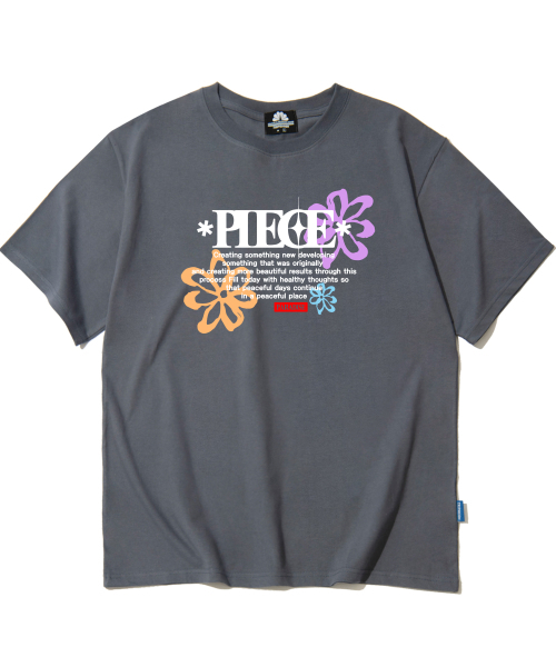 TRIPSHION(トリップション)の「ピースフラワーグラフィックTシャツ - グレー(Tシャツ/カットソー・メンズ・その他・MEDIUM/LARGE/X-LARGE)」の1枚目の写真