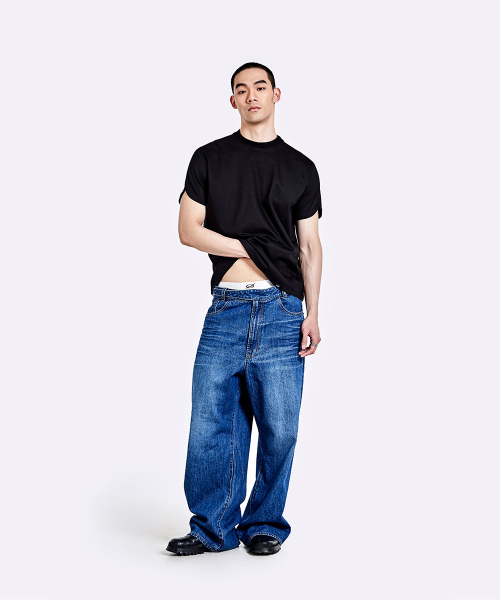 51%（フィフティーワンパーセント）の「オーバーサイズデニムパンツ - ディープブルー（デニムパンツ・メンズ・その他・LARGE/SMALL/MEDIUM）」の13枚目の写真