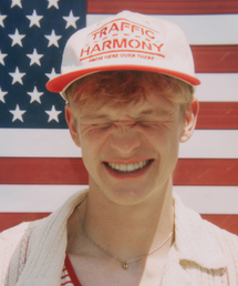 TRAFFIC HARMONY（トラフィック ハーモニー）の「TRAFFIC LANE LOGO TRUCKER HAT_RED（キャップ）」