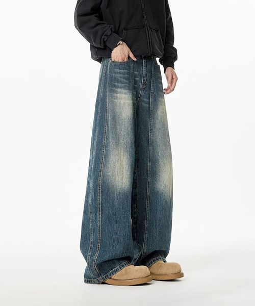 aimoha(アイモハ)の「VINTAGE WASHED CURVED DENIM(デニムパンツ・メンズ・ライトブルー/ブルー・X-LARGE/MEDIUM/SMALL/LARGE)」の8枚目の写真