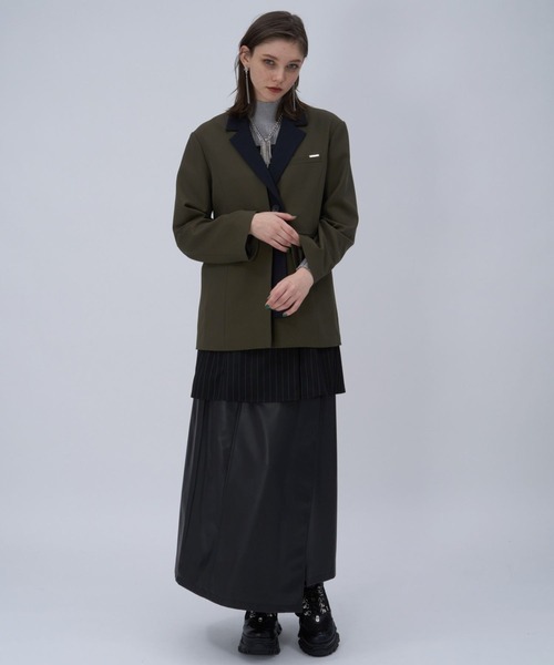 HARE（ハレ）の「ハイショクミドルジャケット(HARE)（テーラードジャケット・レディース・ブラック/カーキ・FREE）」の7枚目の写真