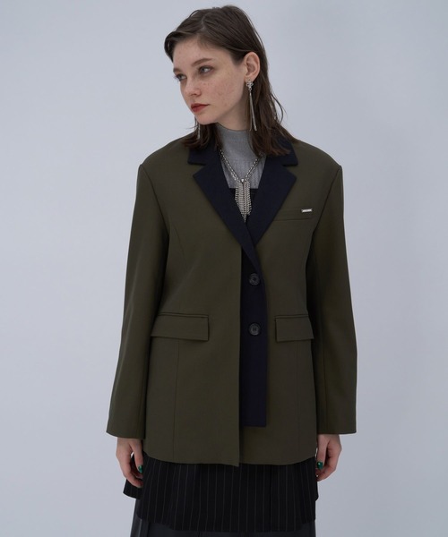 HARE（ハレ）の「ハイショクミドルジャケット(HARE)（テーラードジャケット・レディース・ブラック/カーキ・FREE）」の14枚目の写真