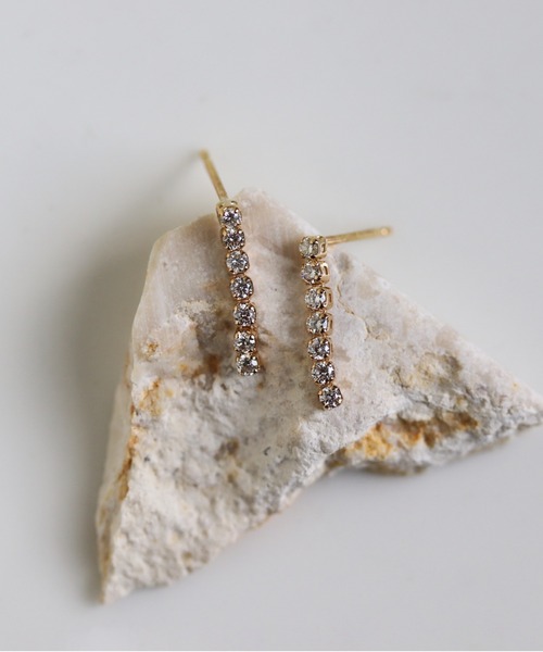 ダイヤモンド テニス ピアス | K10YG 〈Web限定〉（ピアス（両耳用