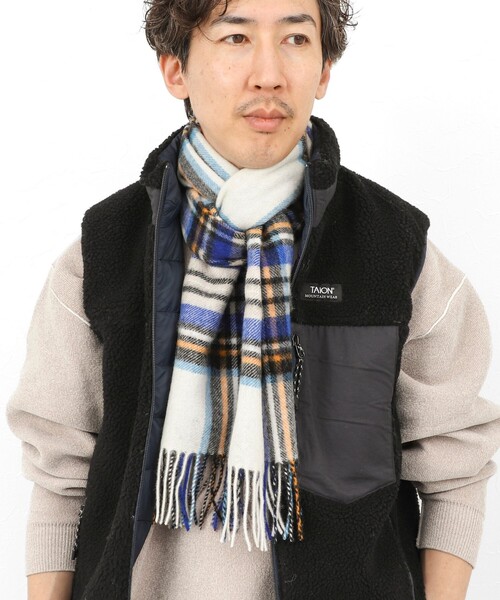 NOLLEY’S(ノーリーズ)の「ベビーウールマフラー35(マフラー・メンズ・ホワイト系その他2/ブラック系その他/グレー系その他/ブルー系その他・FREE)」の2枚目の写真