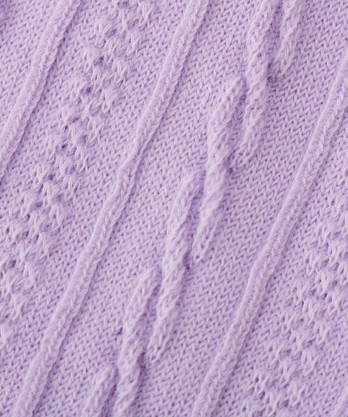 SHOO・LA・RUE（シューラルー）の「サテンリボンハイソックス（ソックス/靴下・キッズ・パープル/アイボリー・79/75）」の4枚目の写真