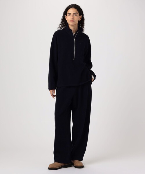 GALERIE VIE(ギャルリー ヴィー)の「ウールカシミヤフリース ハーフジッププルオーバー(Tシャツ/カットソー・レディース・ネイビー/ライトグレー・FREE)」の3枚目の写真