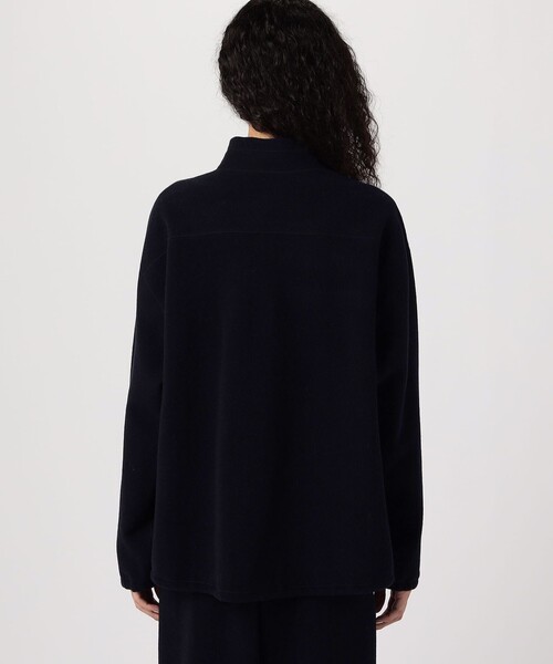 GALERIE VIE(ギャルリー ヴィー)の「ウールカシミヤフリース ハーフジッププルオーバー(Tシャツ/カットソー・レディース・ネイビー/ライトグレー・FREE)」の6枚目の写真