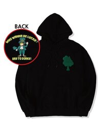 DORKY（ドルキ）の「ラッキーリーフリコン オーバーサイズ フードパーカー ブラック（パーカー）」