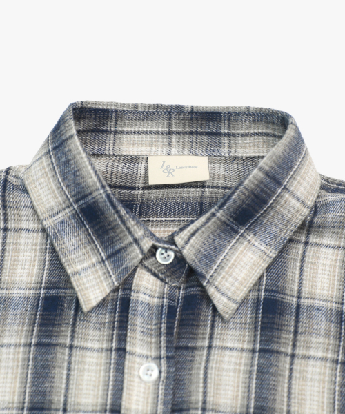 LOSSYROW(ロッシロー)の「Oversized checkered shirt Blue(シャツ/ブラウス・レディース・ブルー・FREE)」の6枚目の写真
