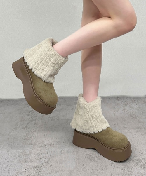 YELLO 厚底ムートンブーツ　完売品 YELLO 厚底ムートンブーツ 完売品