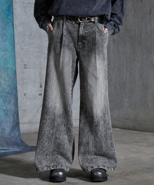 SERACE(セラス)の「【SERACE】Vintage buggy wide flare denim pants / ヴィンテージバギーワイドフレアデニムパンツ(デニムパンツ・メンズ・ブルー/ライトグレー/ブラック・L/M/S)」の1枚目の写真