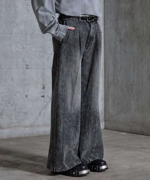 SERACE(セラス)の「【SERACE】Vintage buggy wide flare denim pants / ヴィンテージバギーワイドフレアデニムパンツ(デニムパンツ・メンズ・ブルー/ライトグレー/ブラック・L/M/S)」の2枚目の写真