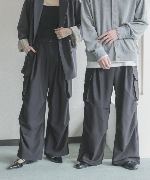 SENSE OF PLACE by URBAN RESEARCH（センスオブプレイスバイアーバンリサーチ）の「『ユニセックス』ワイドカーゴパンツ（カーゴパンツ・メンズ・オリーブ/ブラック/アイボリー・LARGE/X-SMALL/MEDIUM/SMALL）」の10枚目の写真