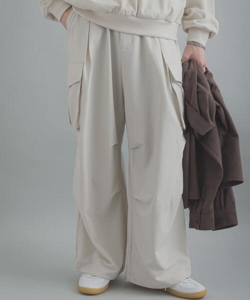 SENSE OF PLACE by URBAN RESEARCH(センスオブプレイスバイアーバンリサーチ)の「ワイドカーゴパンツ(カーゴパンツ・メンズ・オリーブ/ブラック/アイボリー・LARGE/X-SMALL/MEDIUM/SMALL)」の8枚目の写真