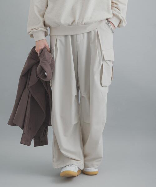 SENSE OF PLACE by URBAN RESEARCH(センスオブプレイスバイアーバンリサーチ)の「ワイドカーゴパンツ(カーゴパンツ・メンズ・オリーブ/ブラック/アイボリー・LARGE/X-SMALL/MEDIUM/SMALL)」の9枚目の写真