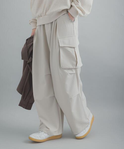 SENSE OF PLACE by URBAN RESEARCH(センスオブプレイスバイアーバンリサーチ)の「ワイドカーゴパンツ(カーゴパンツ・メンズ・オリーブ/ブラック/アイボリー・LARGE/X-SMALL/MEDIUM/SMALL)」の10枚目の写真