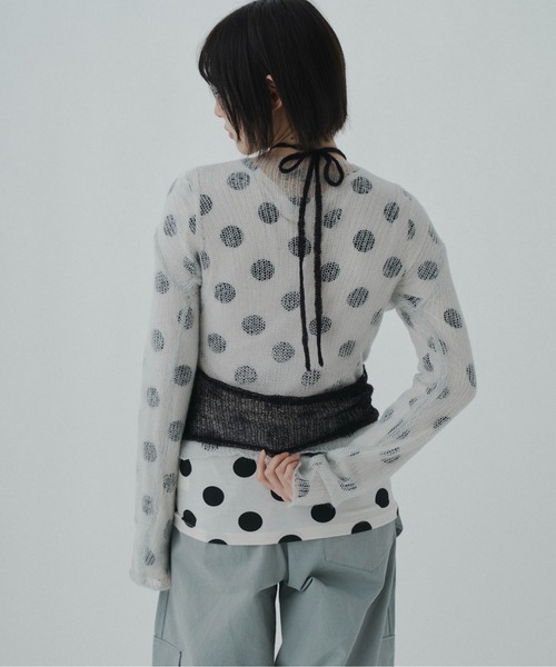 FEKETE（フェケテ）の「airy sheer halter knit / シアーホルターネックニット（ニット/セーター・レディース・グレー/ブラック・FREE）」の21枚目の写真