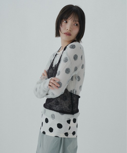 FEKETE（フェケテ）の「airy sheer halter knit / シアーホルターネックニット（ニット/セーター・レディース・グレー/ブラック・FREE）」の22枚目の写真