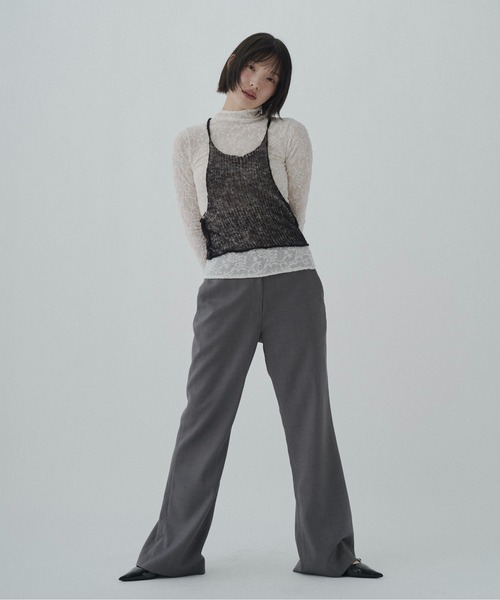 FEKETE（フェケテ）の「airy sheer halter knit / シアーホルターネックニット（ニット/セーター・レディース・グレー/ブラック・FREE）」の10枚目の写真