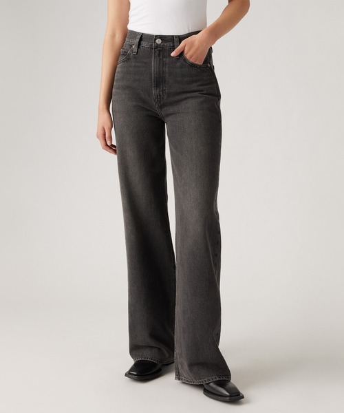 セール】Levi's/リーバイス RIBCAGE WIDE LEG ジーンズ ブラック
