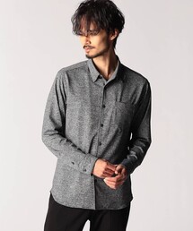 NICOLE CLUB FOR MEN | メランジショートレギュラーカラーシャツ(シャツ/ブラウス)