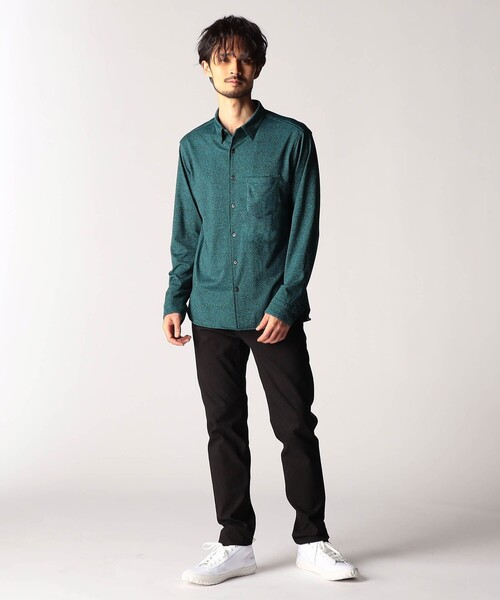 NICOLE CLUB FOR MEN（ニコルクラブフォーメン）の「メランジショートレギュラーカラーシャツ（シャツ/ブラウス・メンズ・ブルー系/ブラック・MEDIUM/LARGE/X-LARGE）」の4枚目の写真