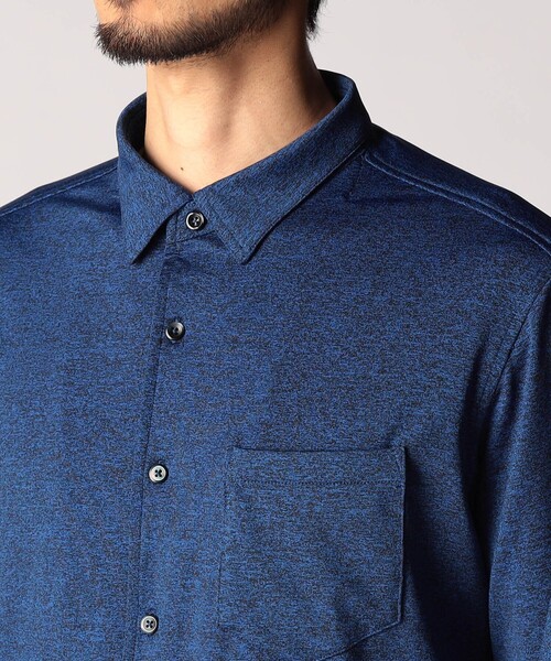 NICOLE CLUB FOR MEN（ニコルクラブフォーメン）の「メランジショートレギュラーカラーシャツ（シャツ/ブラウス・メンズ・ブルー系/ブラック・MEDIUM/LARGE/X-LARGE）」の9枚目の写真