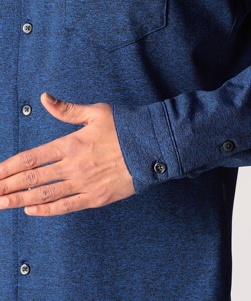 NICOLE CLUB FOR MEN（ニコルクラブフォーメン）の「メランジショートレギュラーカラーシャツ（シャツ/ブラウス・メンズ・ブルー系/ブラック・MEDIUM/LARGE/X-LARGE）」の12枚目の写真