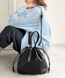 classicalelf（クラシカルエルフ）の「可愛く映えて、頼れる相棒。ソフトレザーマルチウェイ巾着ラウンドバッグ（ショルダーバッグ）」