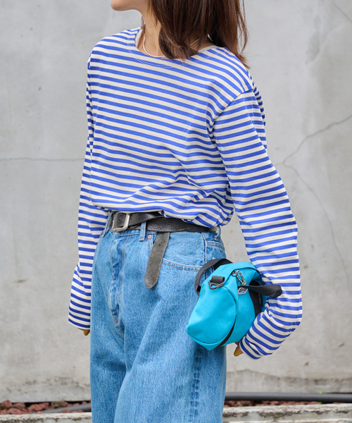 OUTDOOR PRODUCTS(アウトドアプロダクツ)の「ミリタリーボーダーカットソー(Tシャツ/カットソー・レディース・ピンク/ブルー系その他/ネイビー・FREE)」の3枚目の写真