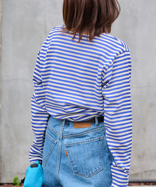 OUTDOOR PRODUCTS(アウトドアプロダクツ)の「ミリタリーボーダーカットソー(Tシャツ/カットソー・レディース・ピンク/ブルー系その他/ネイビー・FREE)」の9枚目の写真